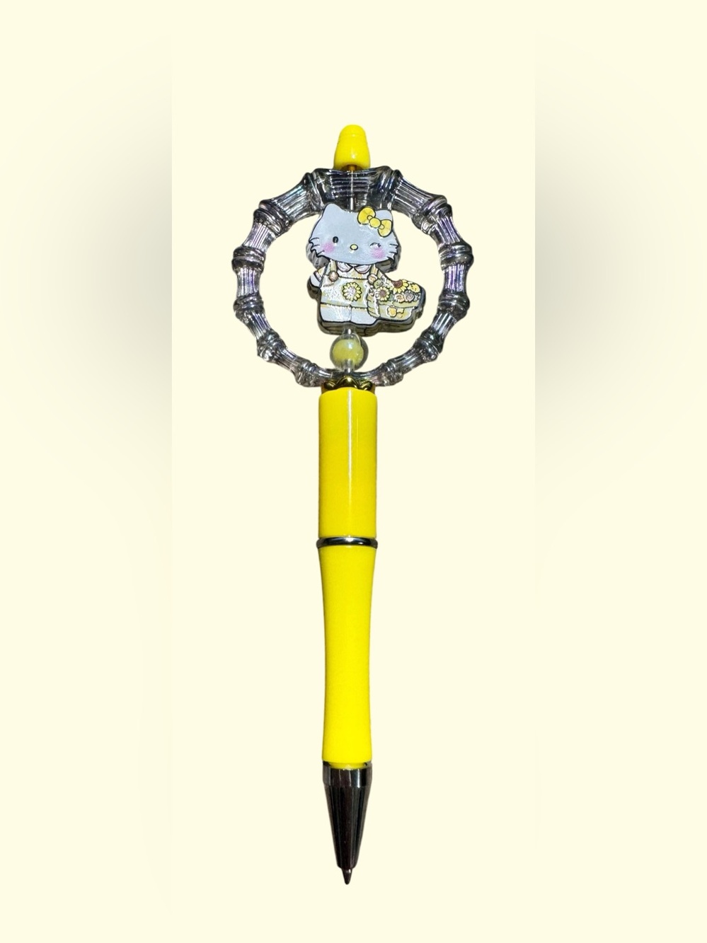 Hello Kitty Yellow Charm Spinning Custom made Pen